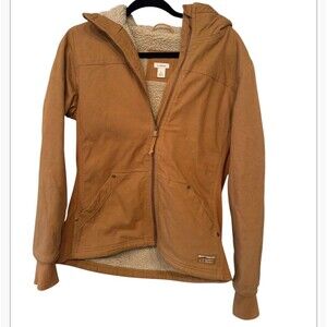 L.L. Bean Canvas Sherpa Utility Jacket S Hooded NWOT